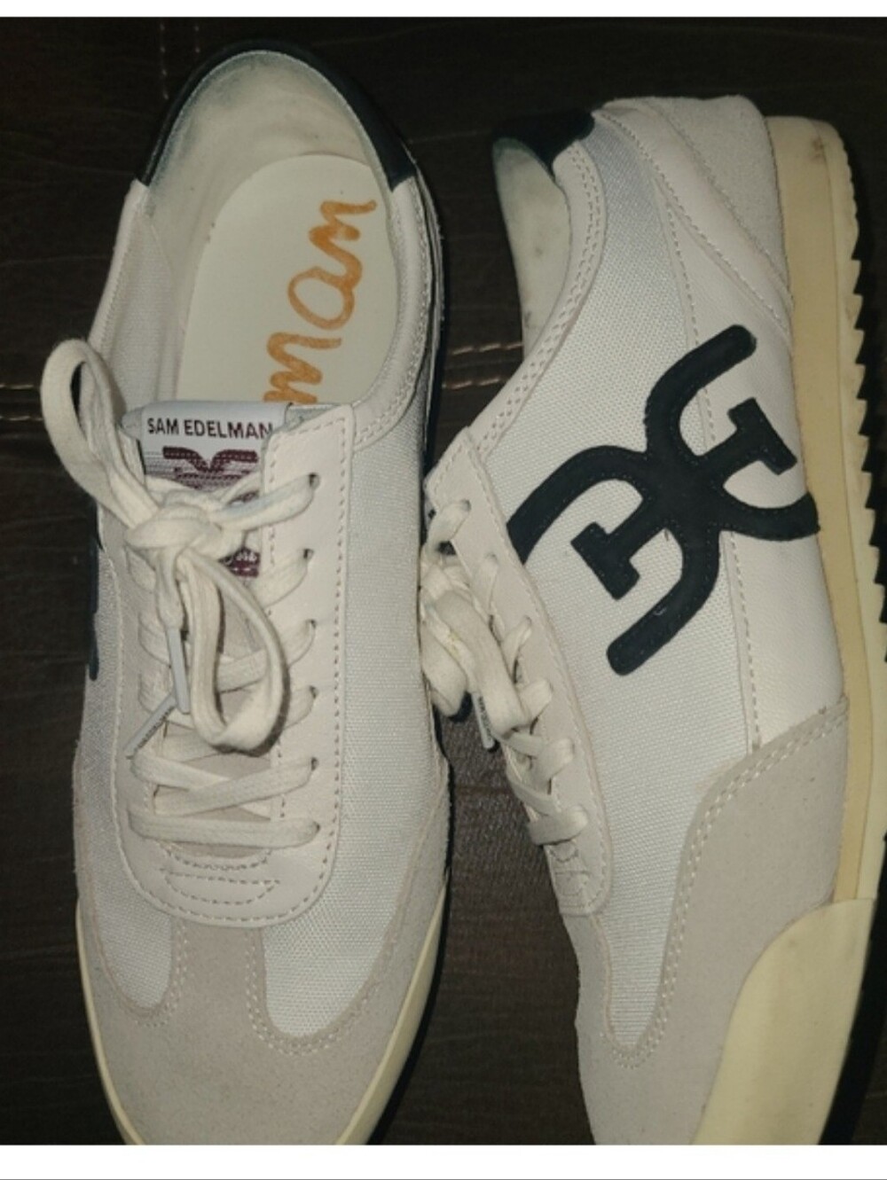 Sam Edelman White and Black Women's Sneakers
